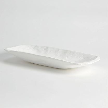 Faux Timber Rectangular Bowl by Global Views in matte white. Made from unique in a modern style.