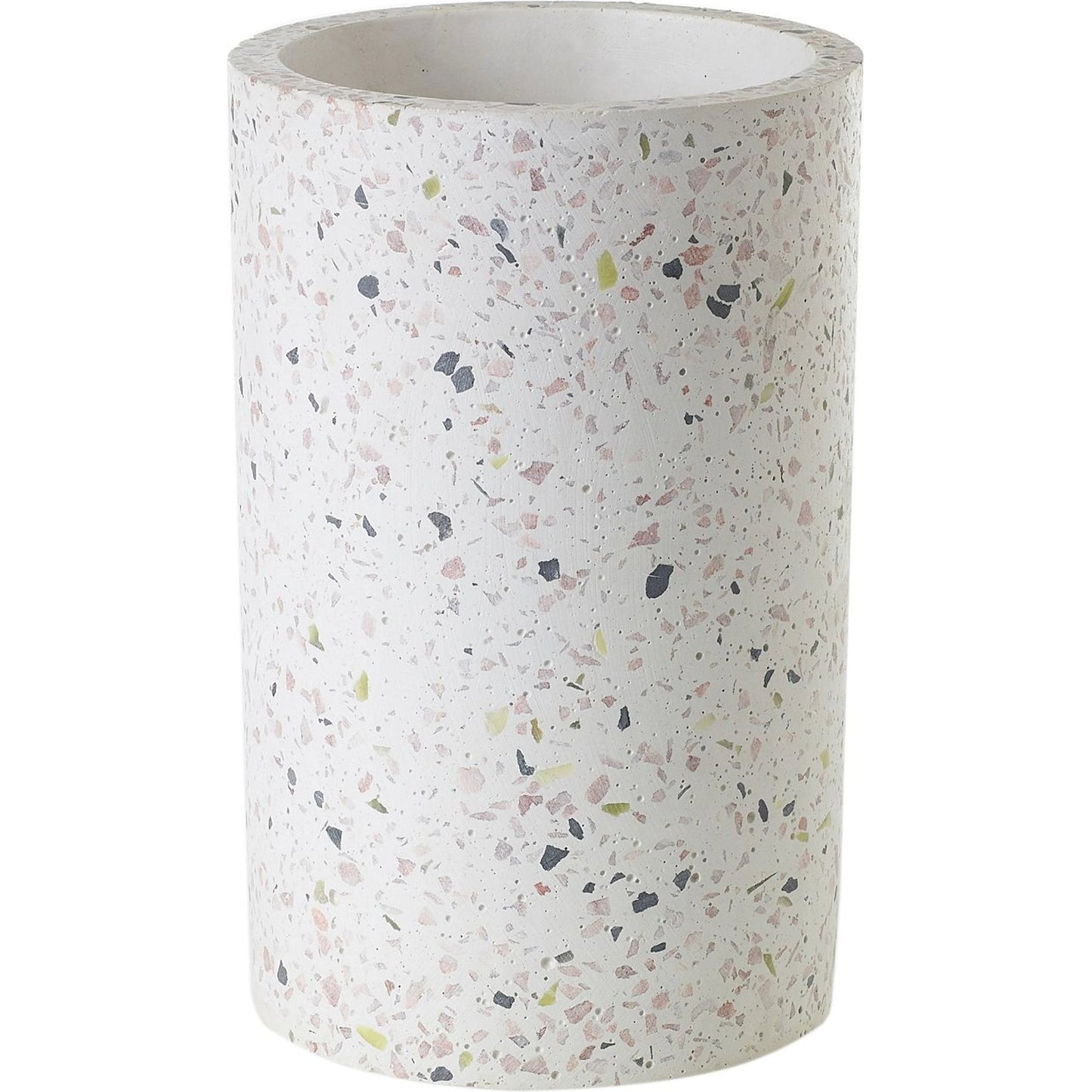 001 SI-2086219 | Primary Silo | Terrazzo Vase by Accent Decor in white. Made from natural stone in a modern style.
