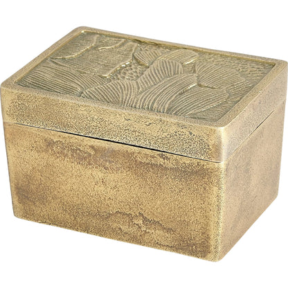 Flora Box by Global Views in antique brass. Made from aluminium in a rustic style.