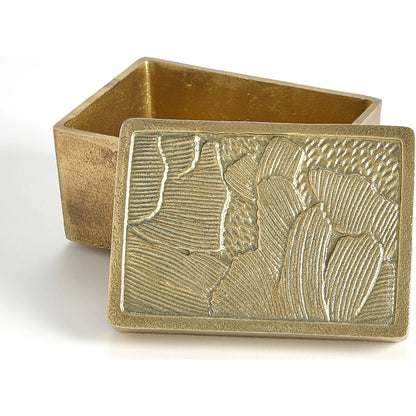 Flora Box by Global Views in antique brass. Made from aluminium in a rustic style.