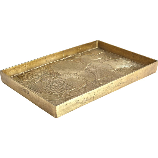 Flora Tray by Global Views in antique brass. Made from unique in a unique style.