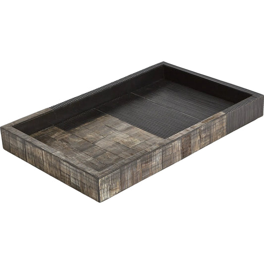 Gilles Ribbed Horn/Resin Tray by Global Views. Made from mdf, buffalo horn, resin in a unique style.