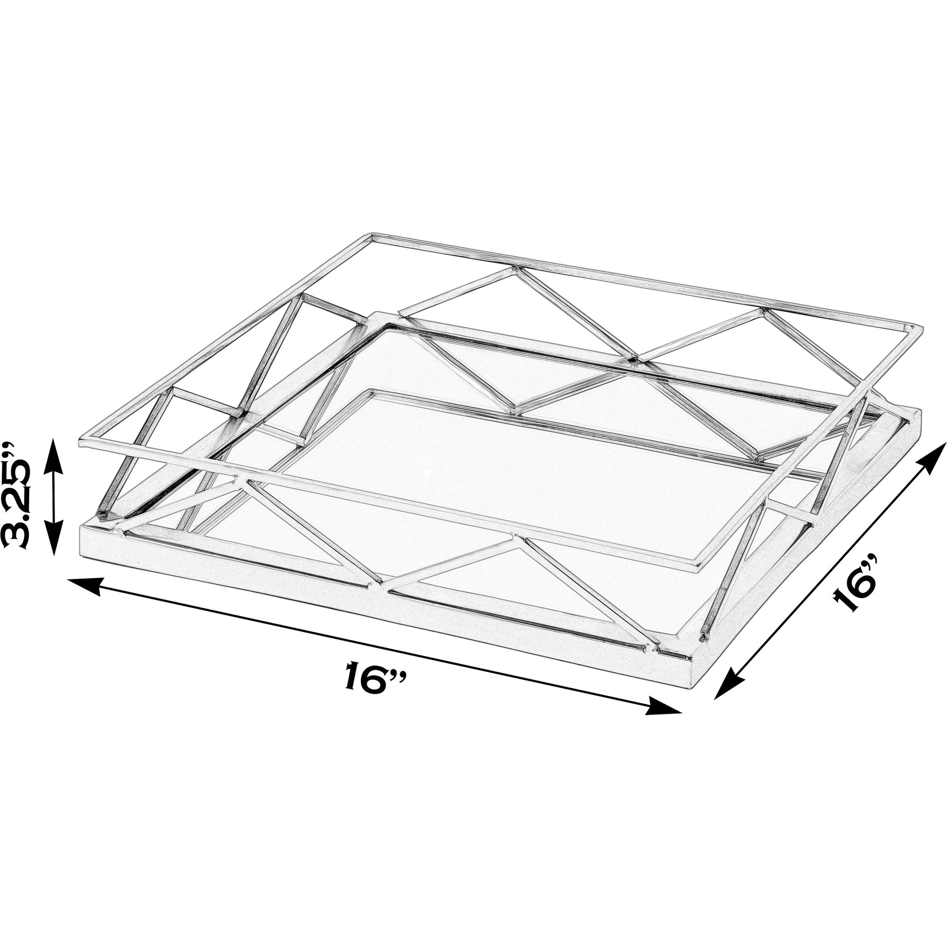 Lydon Serving Tray by Butler Specialty Company in gold. Made from stainless steel, glass in a modern style.