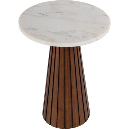 Dara Marble & Wood Side Table by Butler Specialty Company in brown. Made from mango, marble, iron in a transitional style.
