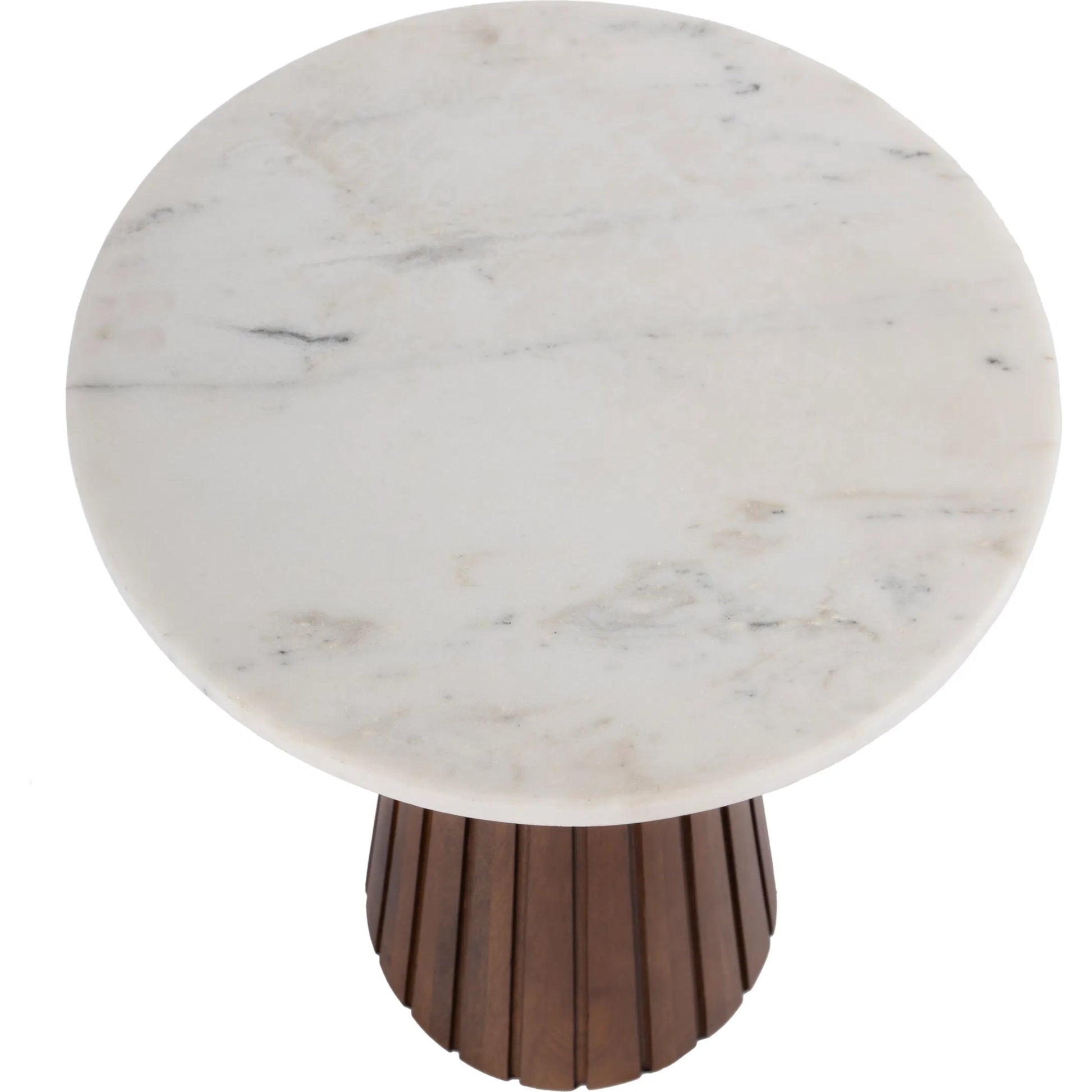 Dara Marble & Wood Side Table by Butler Specialty Company in brown. Made from mango, marble, iron in a transitional style.