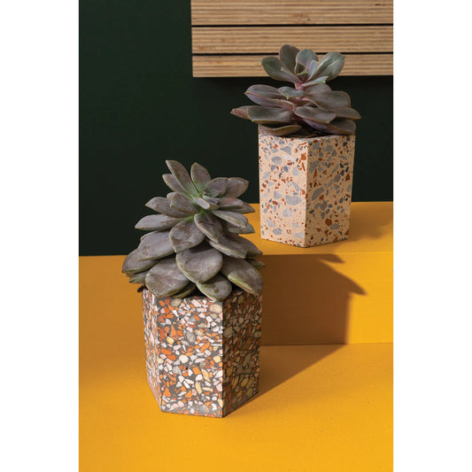 Boko Pot 2 (Set of 2) by Accent Decor in brown. Made from concrete in a rustic style.