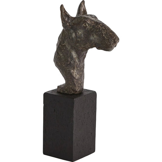 Bull Terrier Sculpture by Global Views in natural, black and marble. Made from unique in a unique style.