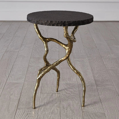 Root Table by Global Views in black and marble. Made from unique in a unique style.