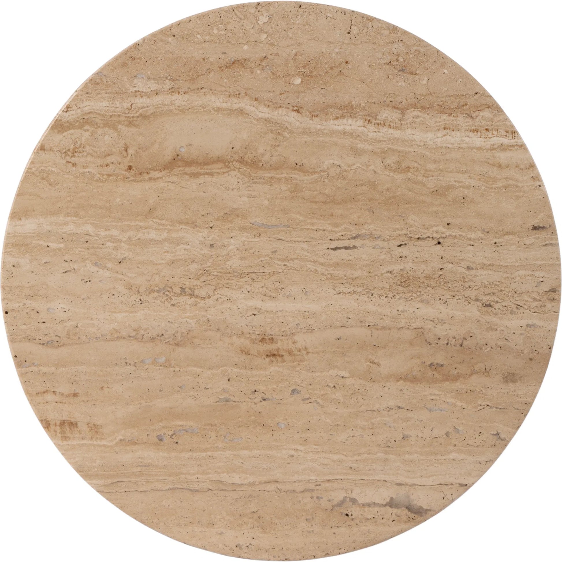 Ruby Fluted Round Side Table by Butler Specialty Company in brown. Made from mango solids, travertine stone in a transitional style.