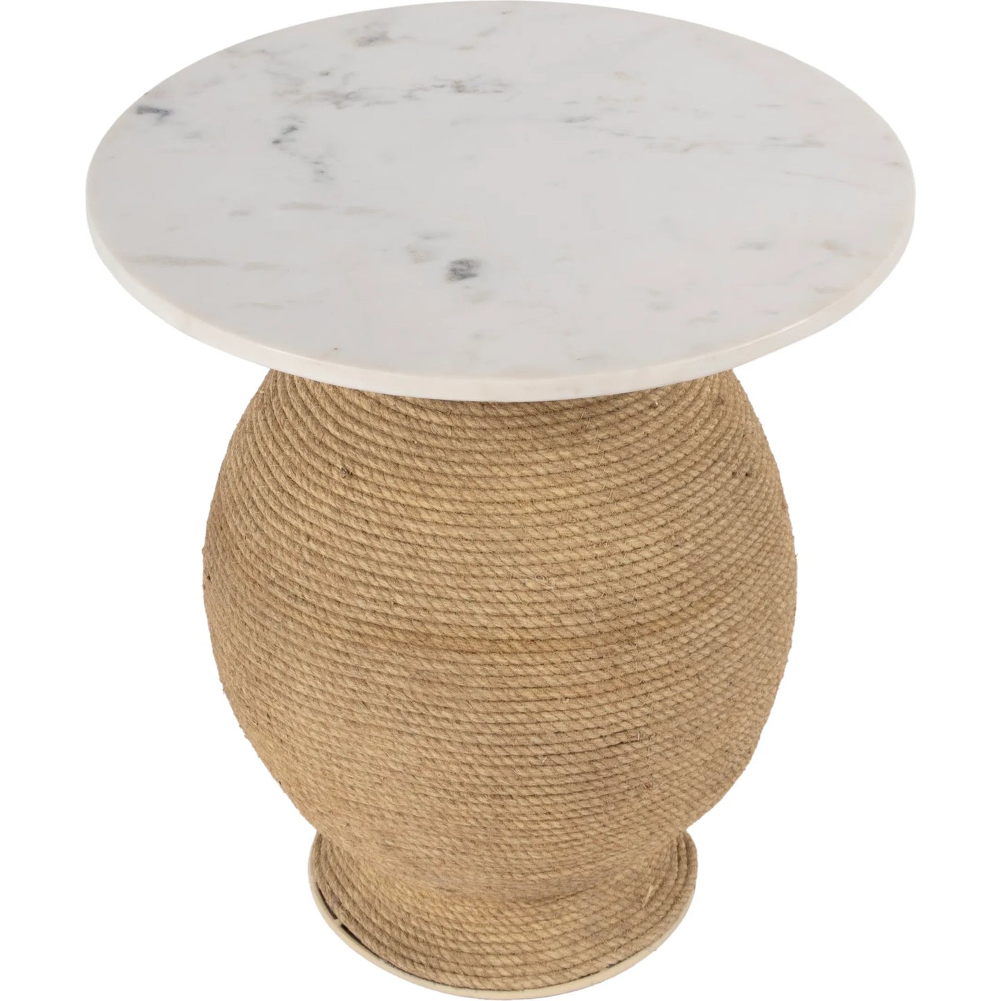 001 SI-2334019 | Primary Silo | Shea Marble and Rope End Table by Butler Specialty Company in natural. Made from iron, rope, marble in a rustic style.