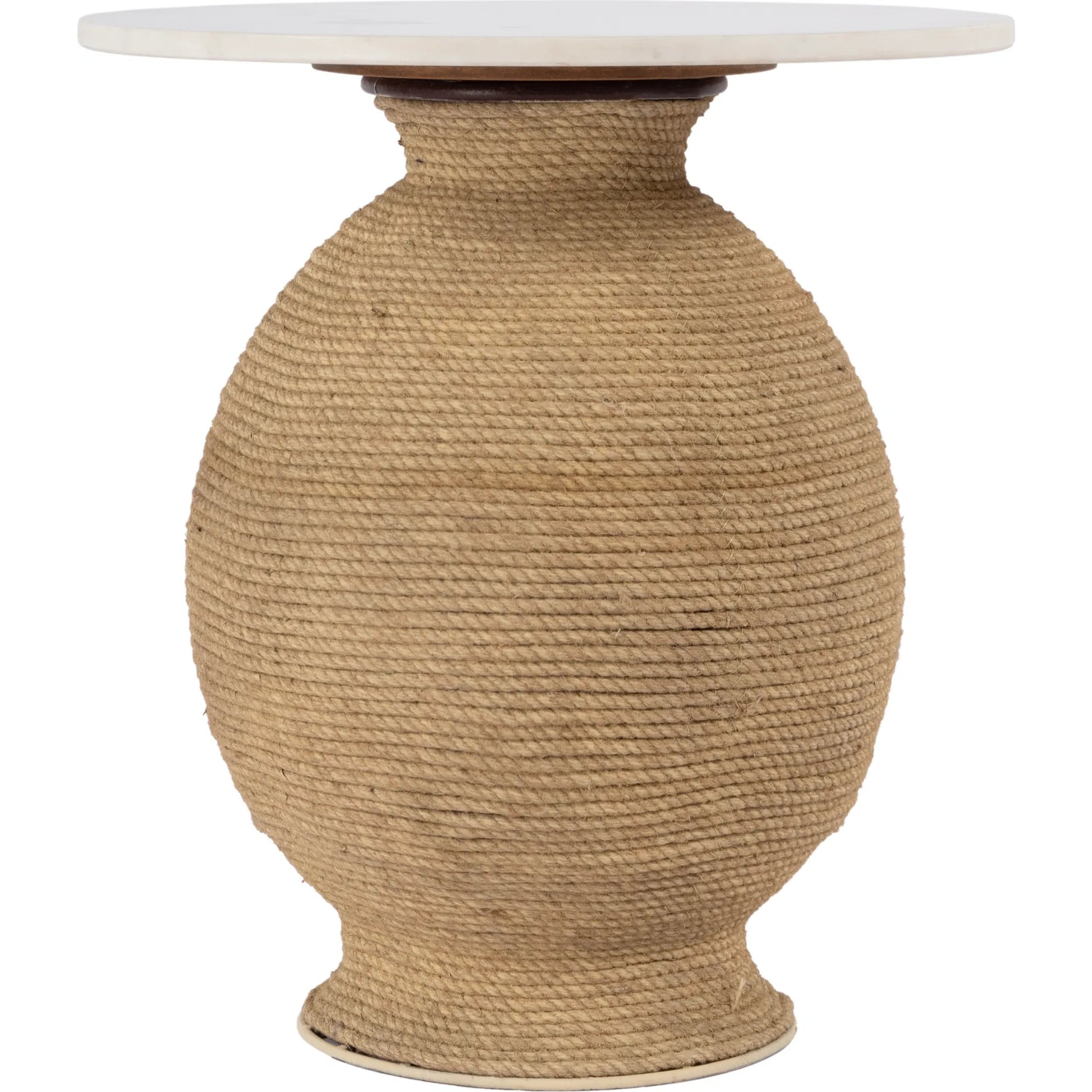 Shea Marble and Rope End Table by Butler Specialty Company in natural. Made from iron, rope, marble in a rustic style.