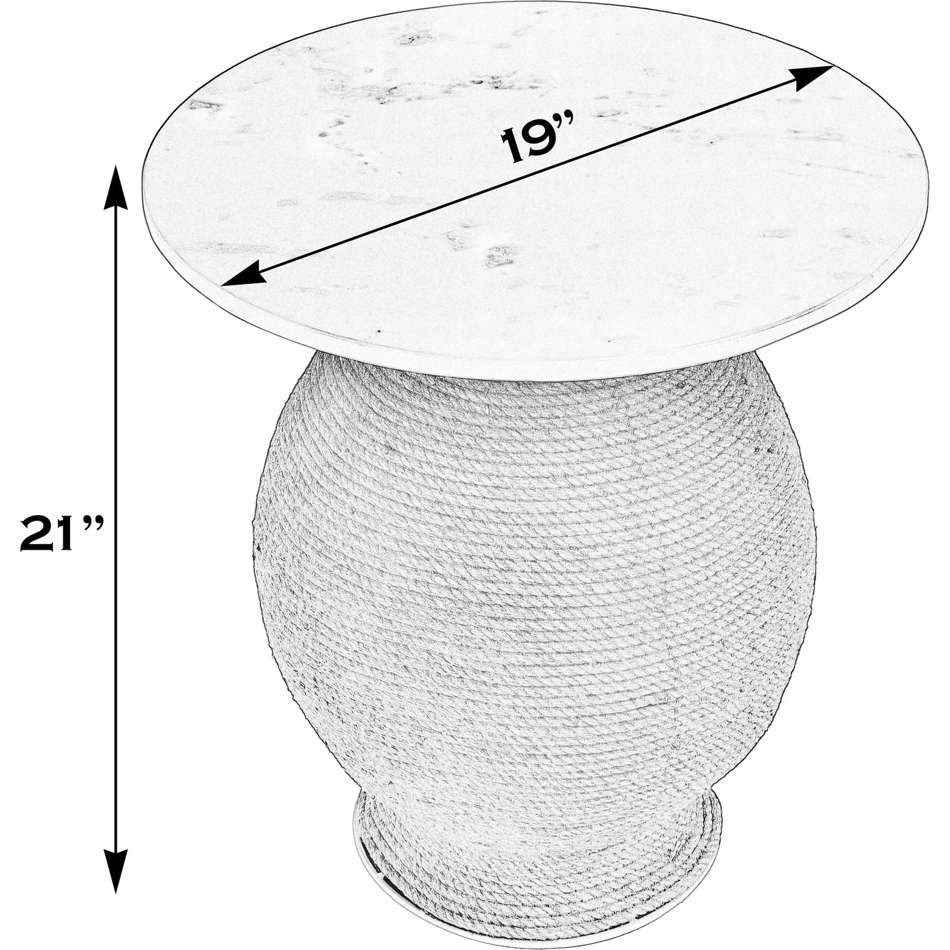 Shea Marble and Rope End Table by Butler Specialty Company in natural. Made from iron, rope, marble in a rustic style.