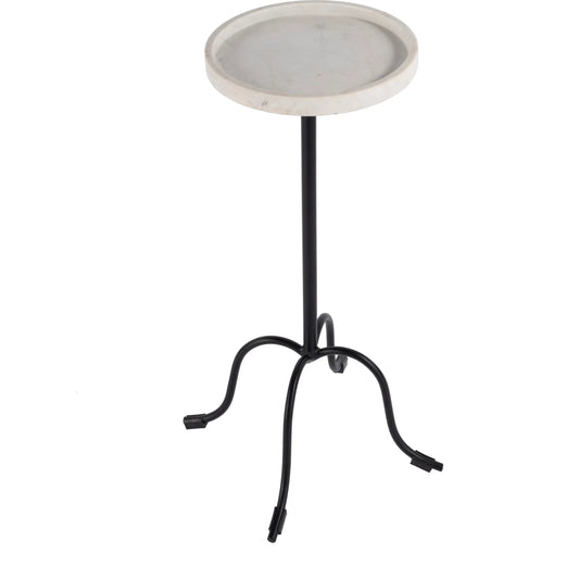 Berlin Marble and Iron Side Table by Butler Specialty Company in white, black. Made from iron, marble in a unique style.