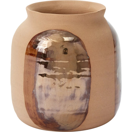 Bronze Brushstroke Vase by Accent Decor in brown. Made from ceramic in a rustic style.