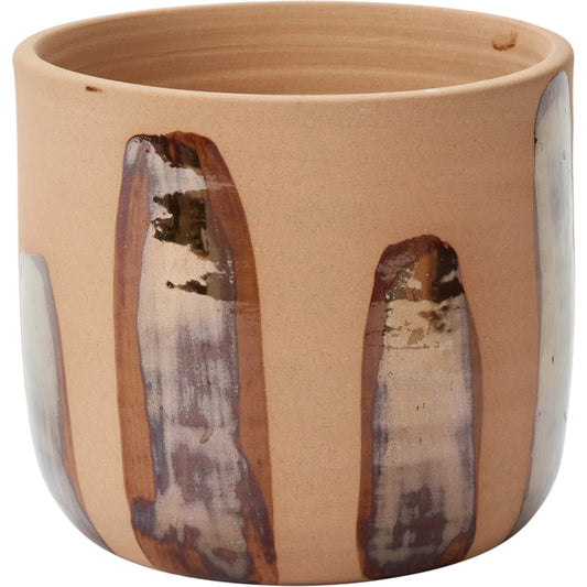 Bronze Brushstroke Pot by Accent Decor in brown. Made from ceramic in a unique style.