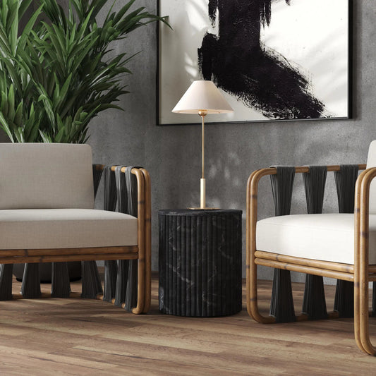 Sylvester Marble Side Table by Butler Specialty Company in gray, white. Made from marble, mdf in a unique style.