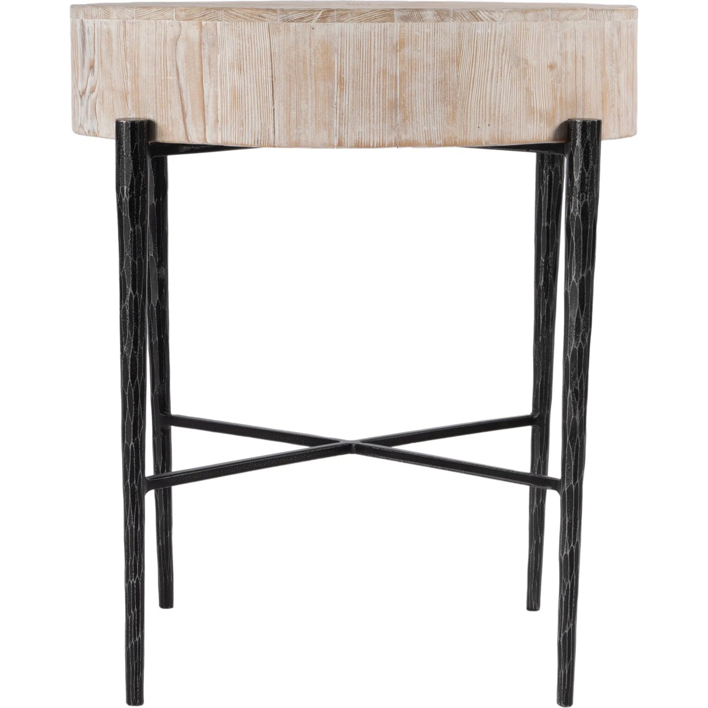 004 SI-2333888 | Additional Silo | Akemi Wood Side Table by Butler Specialty Company in light brown. Made from iron, mango solids in a transitional style.