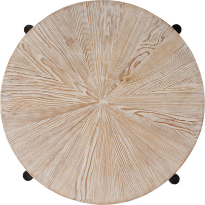 Akemi Wood Side Table by Butler Specialty Company in light brown. Made from iron, mango solids in a transitional style.