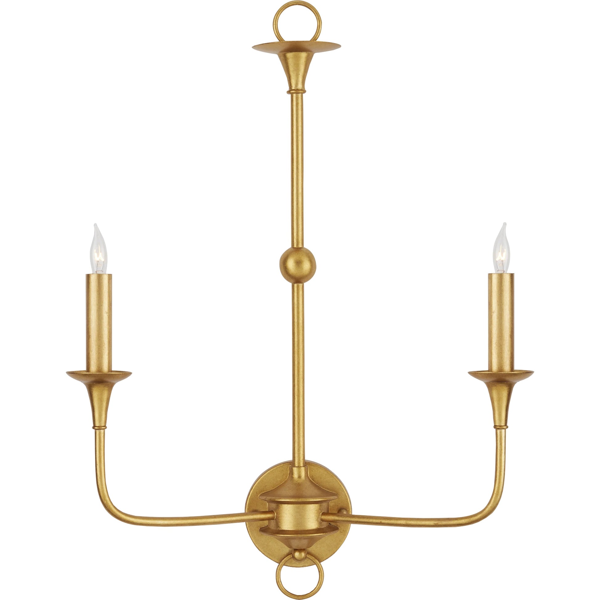 Nottaway Double Wall Sconce by Currey and Company. Made from wrought iron in a traditional style.