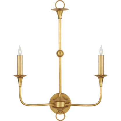Nottaway Double Wall Sconce by Currey and Company. Made from wrought iron in a traditional style.