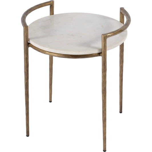Madlyn Marble and Iron Side Table by Butler Specialty Company in white. Made from iron, marble in a unique style.