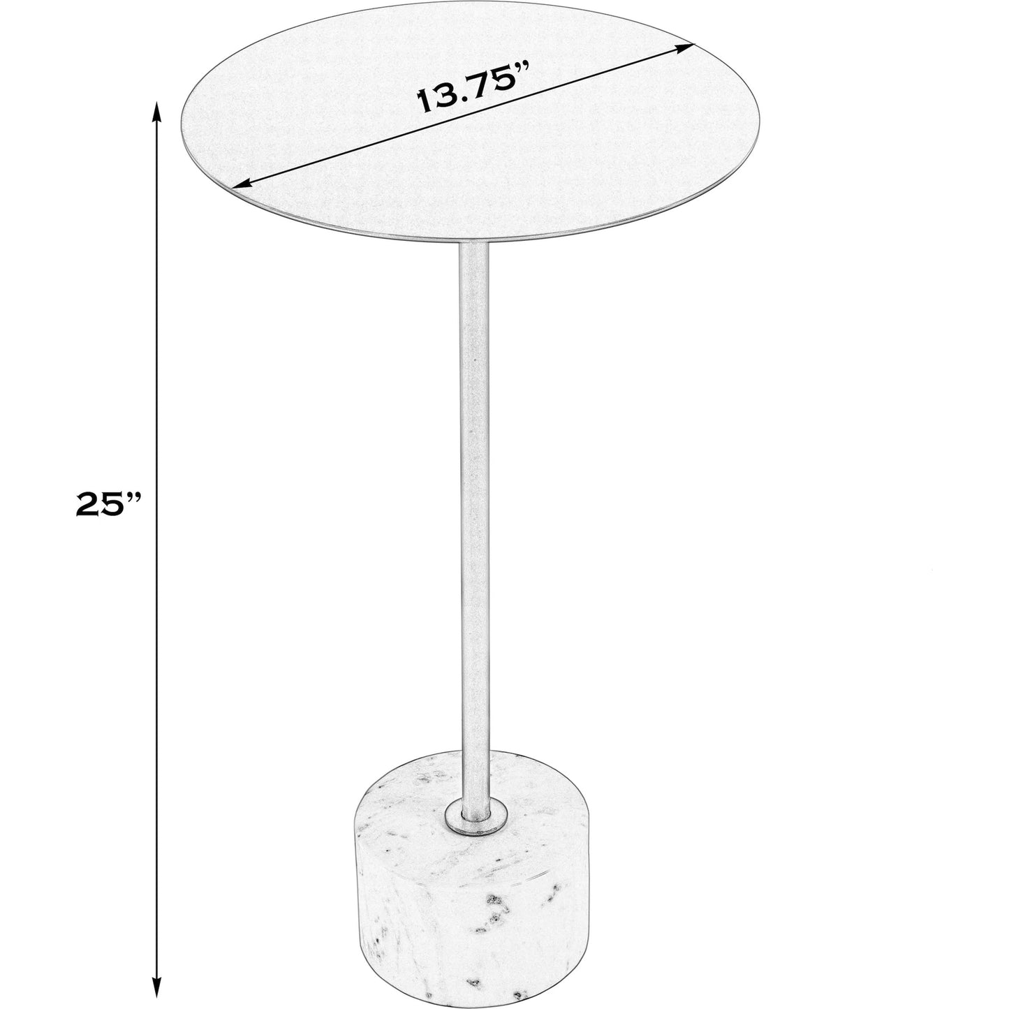 002 SI-2333933 | Additional Silo | Garrett Side Table by Butler Specialty Company in black, white. Made from iron, banswara marble in a modern style.