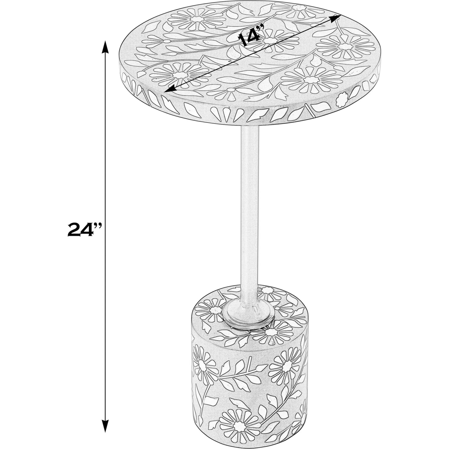004 SI-2333894 | Additional Silo | Bethel Bone Inlay Side Table by Butler Specialty Company. Made from mdf, iron, bone, resin in a unique style.