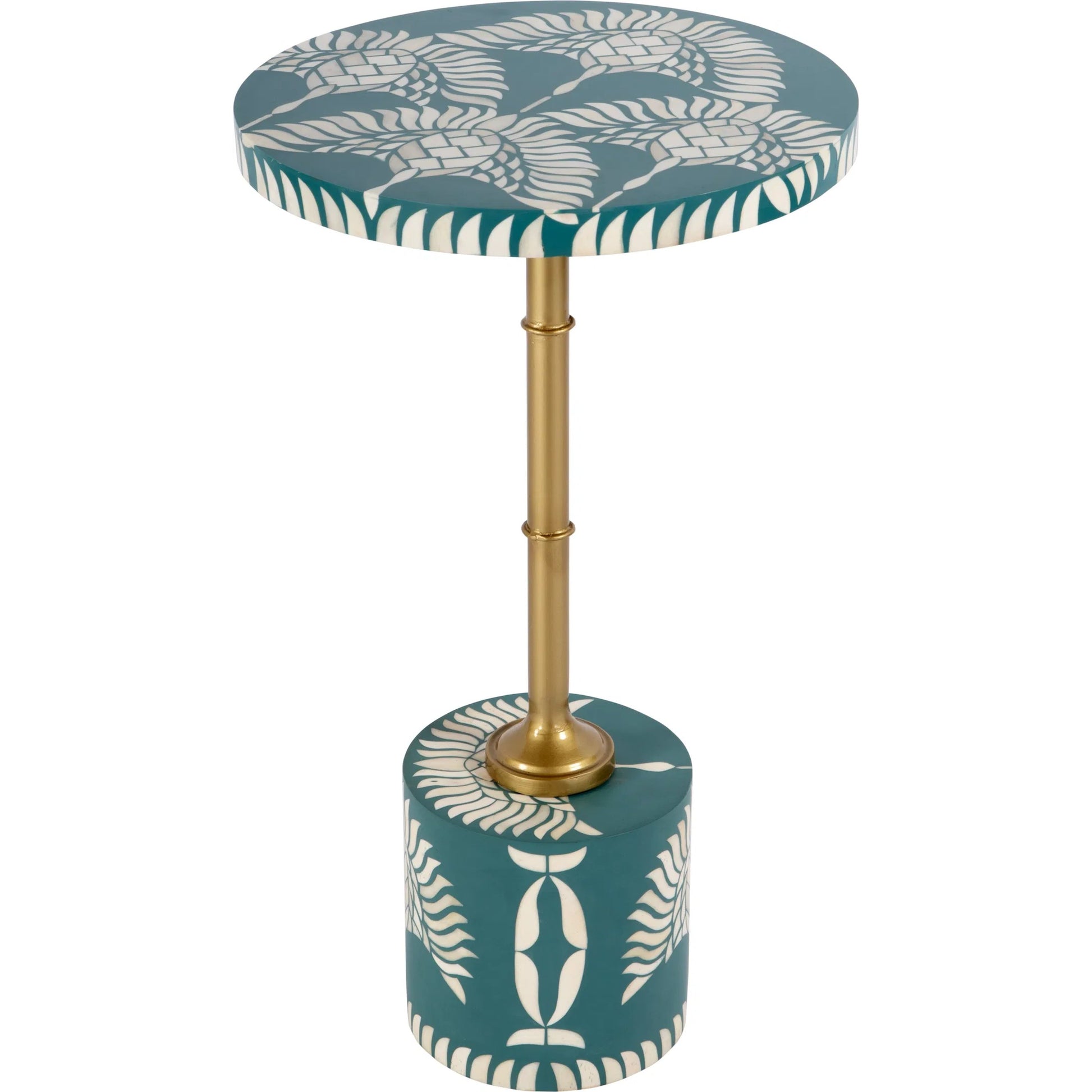 Bethel Bone Inlay Side Table by Butler Specialty Company. Made from mdf, iron, bone, resin in a unique style.