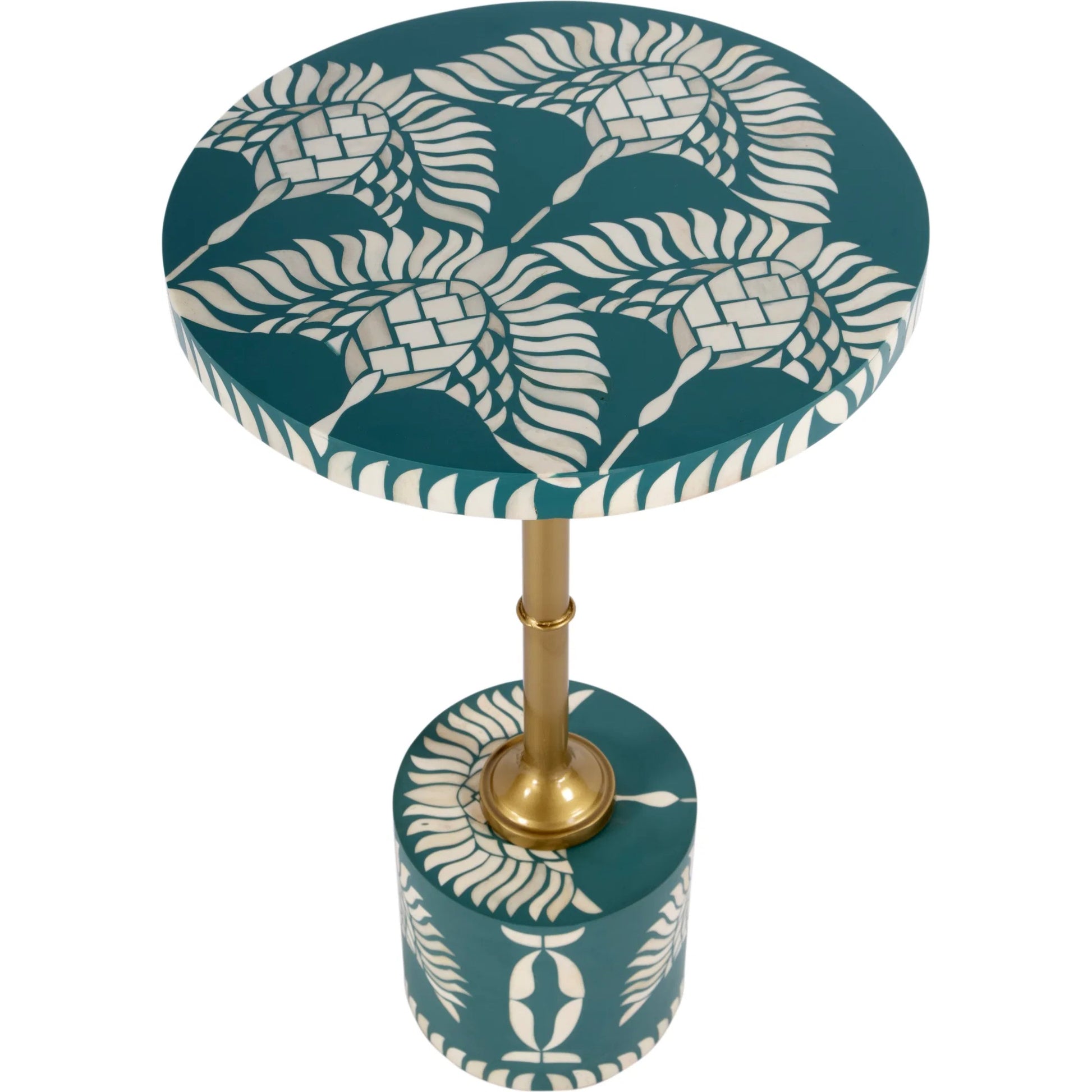 Bethel Bone Inlay Side Table by Butler Specialty Company. Made from mdf, iron, bone, resin in a unique style.