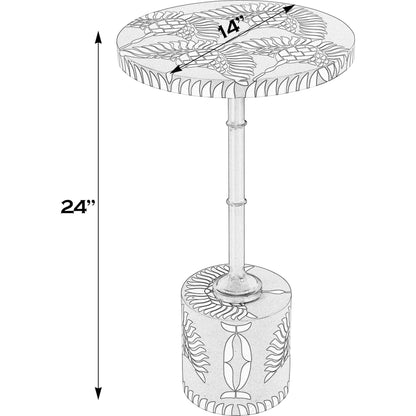 Bethel Bone Inlay Side Table by Butler Specialty Company. Made from mdf, iron, bone, resin in a unique style.