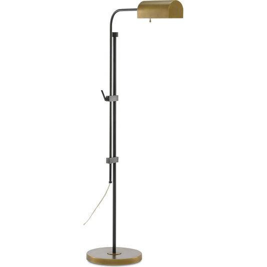 Hearst Floor Lamp by Currey and Company in oil rubbed bronze, antique brass. Made from metal in a modern style.
