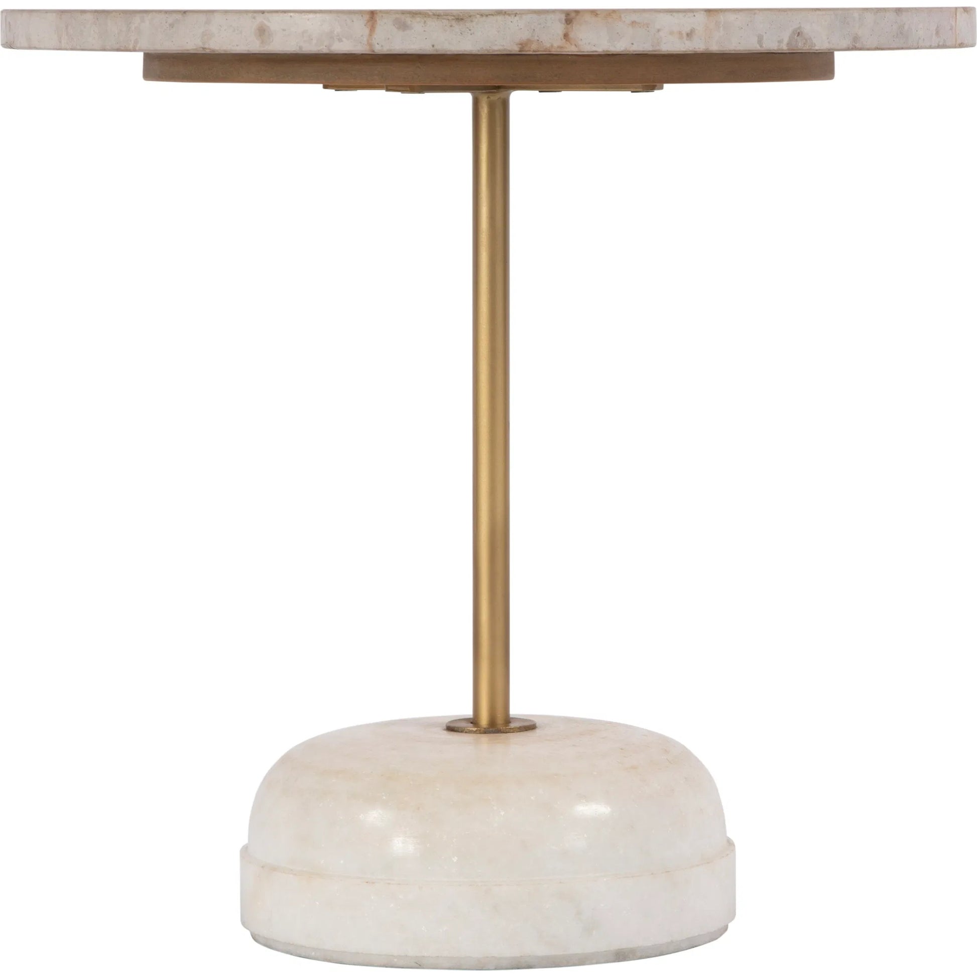 Lucia Pedestal Side Table by Butler Specialty Company in white. Made from marble, iron, mdf in a transitional style.