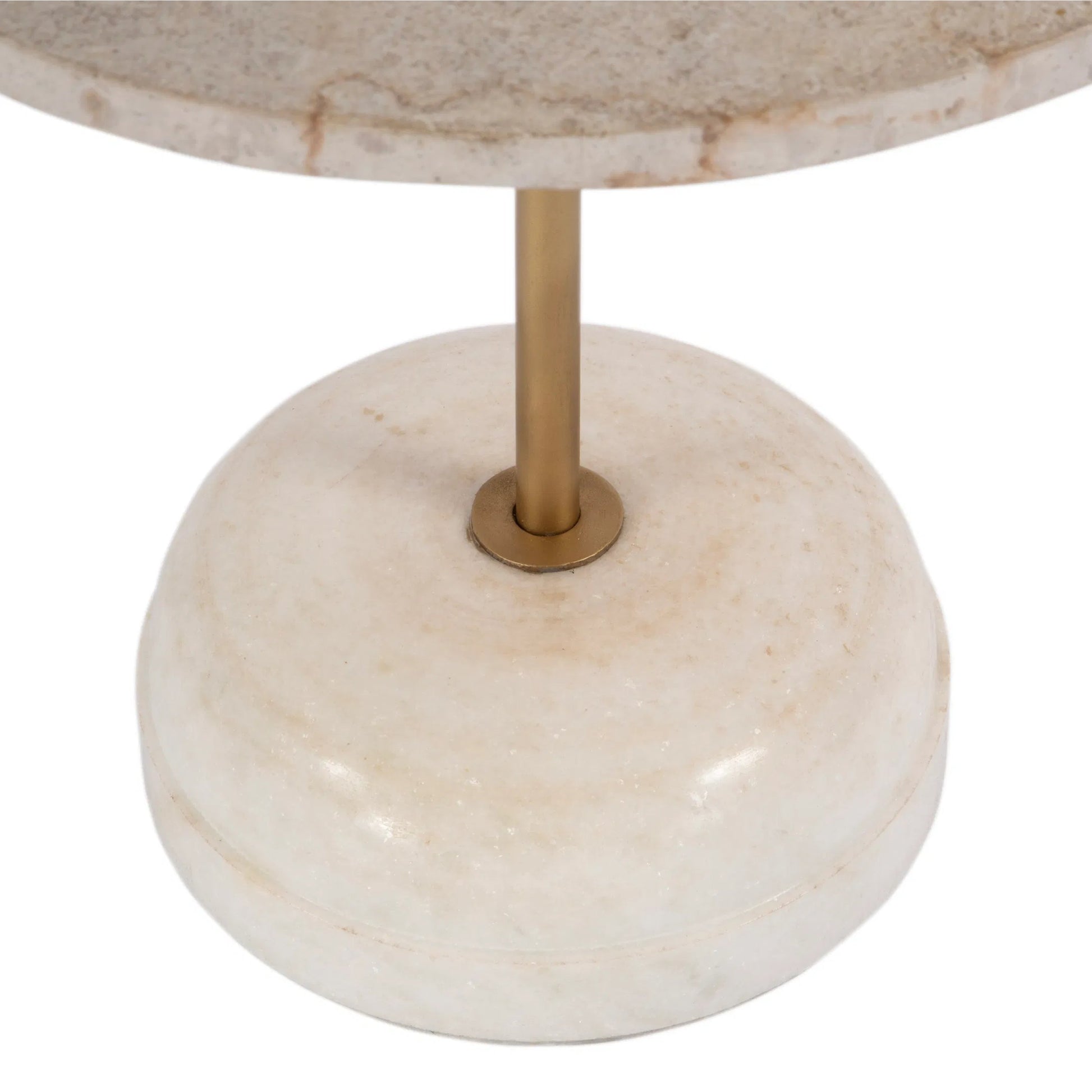 Lucia Pedestal Side Table by Butler Specialty Company in white. Made from marble, iron, mdf in a transitional style.