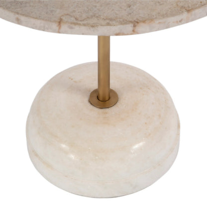 Lucia Pedestal Side Table by Butler Specialty Company in white. Made from marble, iron, mdf in a transitional style.