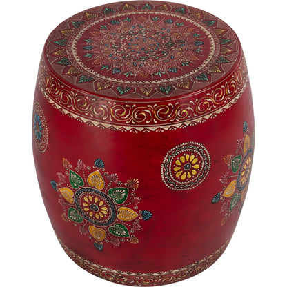 Imani Side Table by Butler Specialty Company in red. Made from iron in a traditional style.