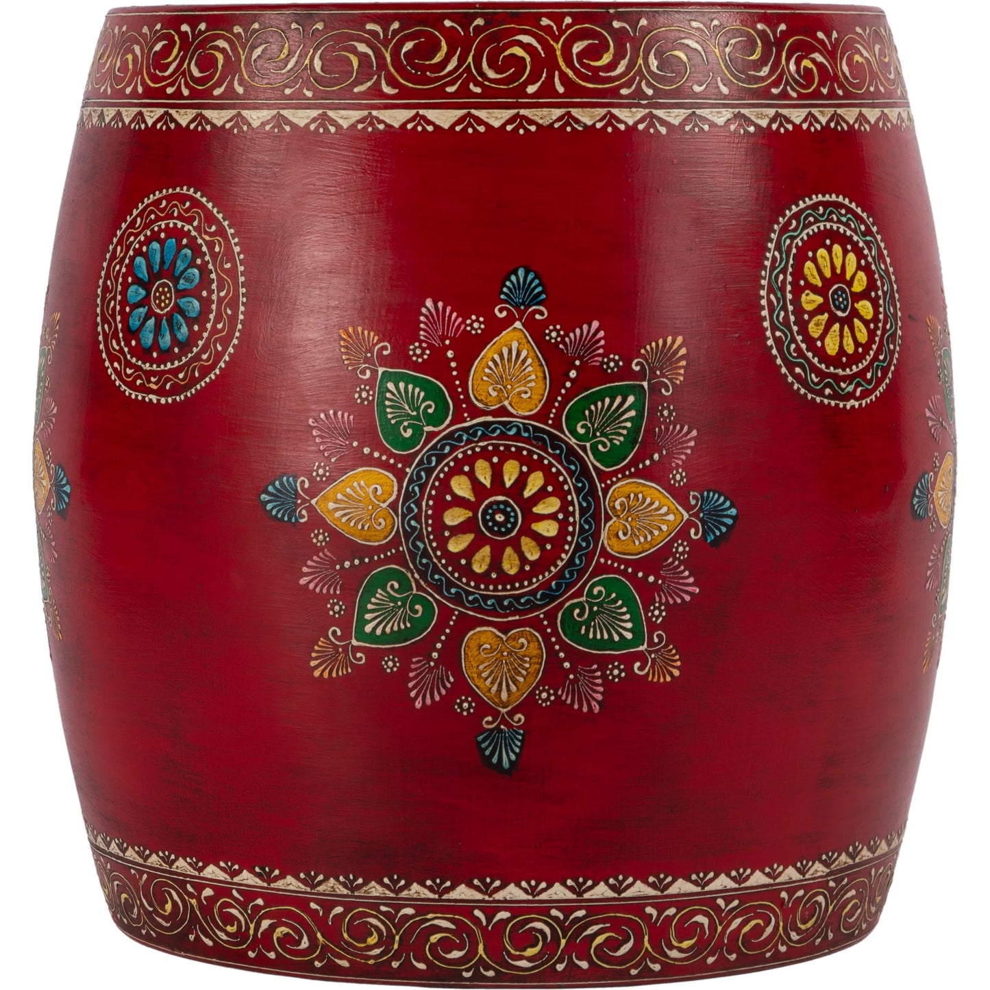 003 SI-2333952 | Additional Silo | Imani Side Table by Butler Specialty Company in red. Made from iron in a traditional style.