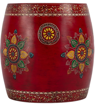 Imani Side Table by Butler Specialty Company in red. Made from iron in a traditional style.