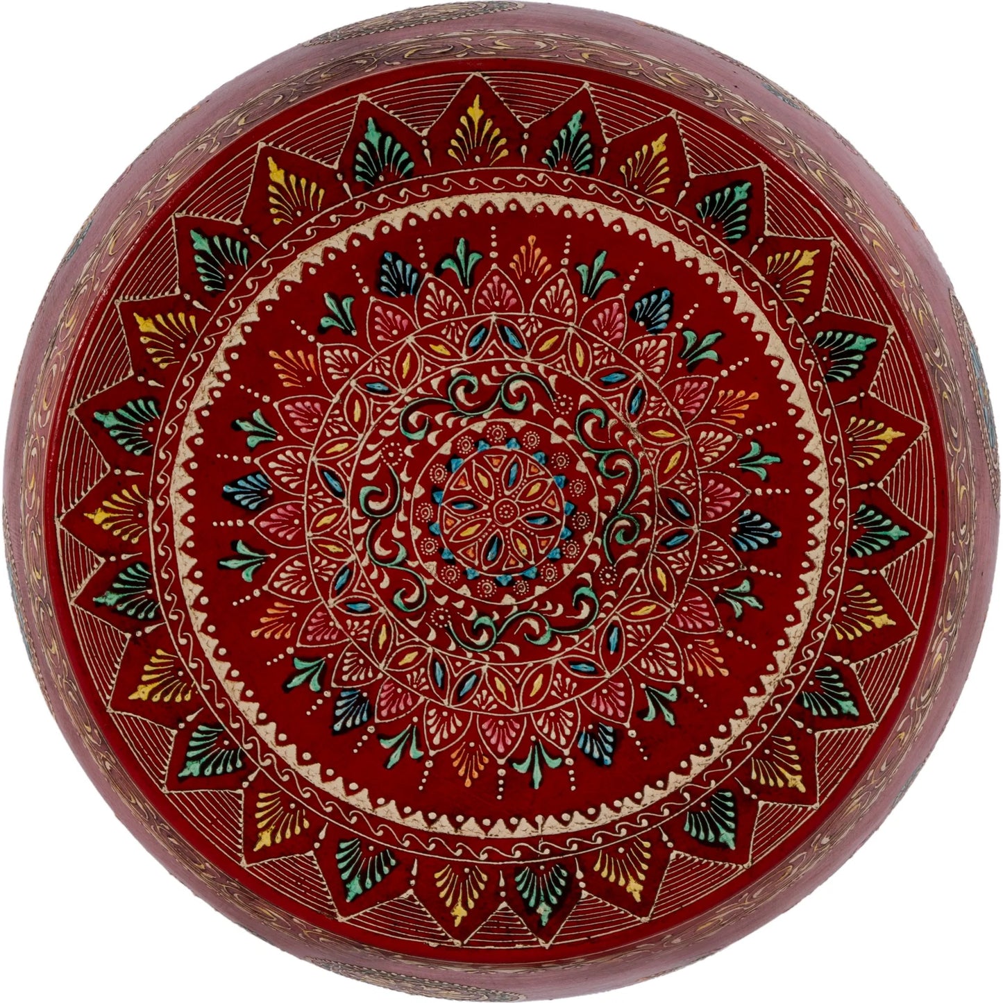 005 SI-2333952 | Closeup | Imani Side Table by Butler Specialty Company in red. Made from iron in a traditional style.