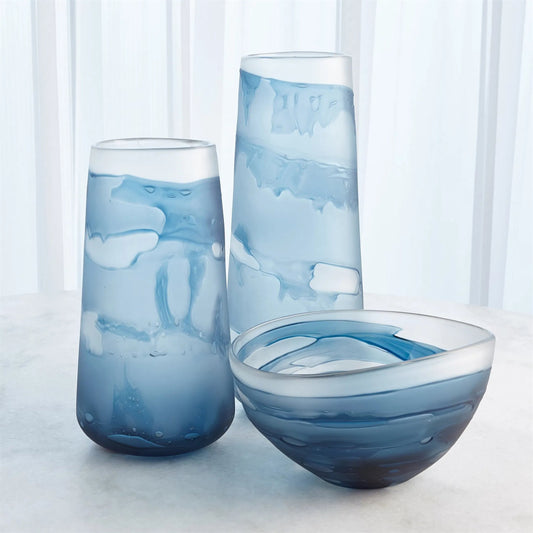 Glacier Vase by Global Views in blue. Made from unique in a modern style.