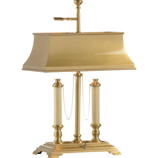 Classic Desk Lamp by Wildwood in antique patina. Made from brass in a traditional style.