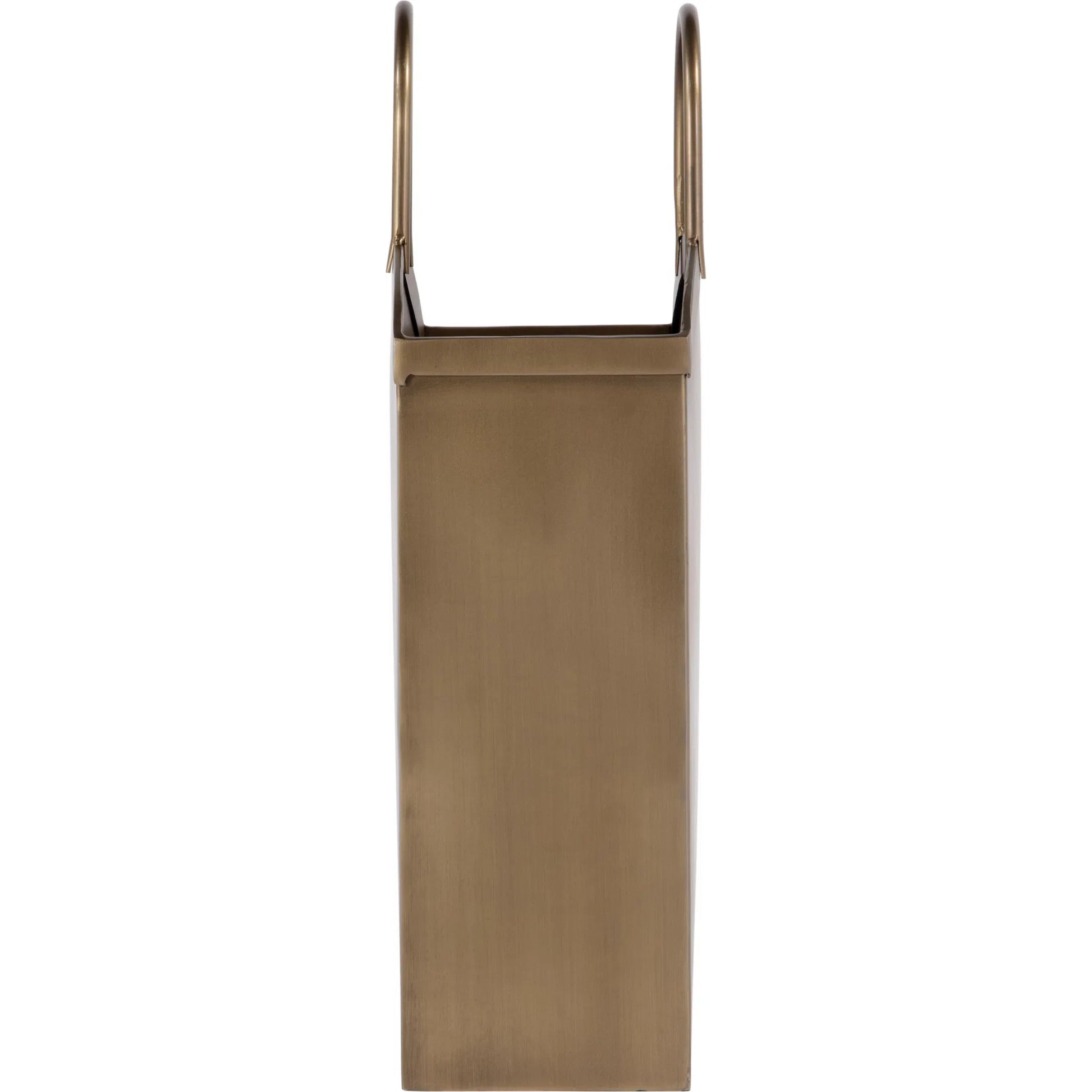 Gia Magazine Basket by Butler Specialty Company in antique gold. Made from stainless steel in a modern style.