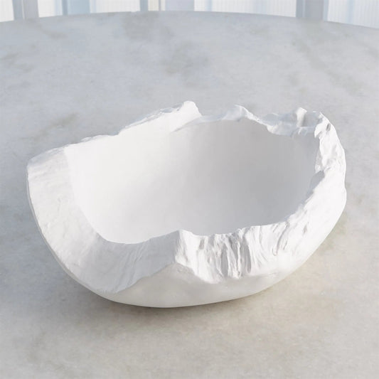 Faux Timber Bowl by Global Views in matte white. Made from unique in a unique style.