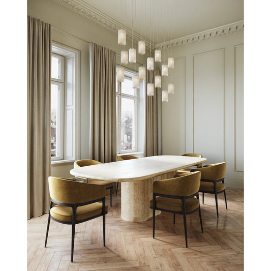 Regatta Rectangular 15-Light Multi-Drop Pendant by Currey and Company in cupertino, silver. Made from cupertino, iron, capiz shell in a modern style.