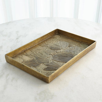 Flora Tray by Global Views in antique brass. Made from unique in a modern style.