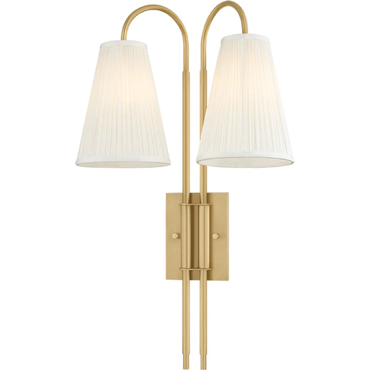Limoges Wall Sconce by Corbett in vintage brass. Made from brass in a unique style.