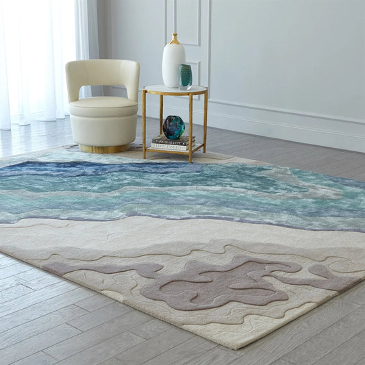 Fractured I Rug by Global Views in navy blue. Made from unique in a unique style.