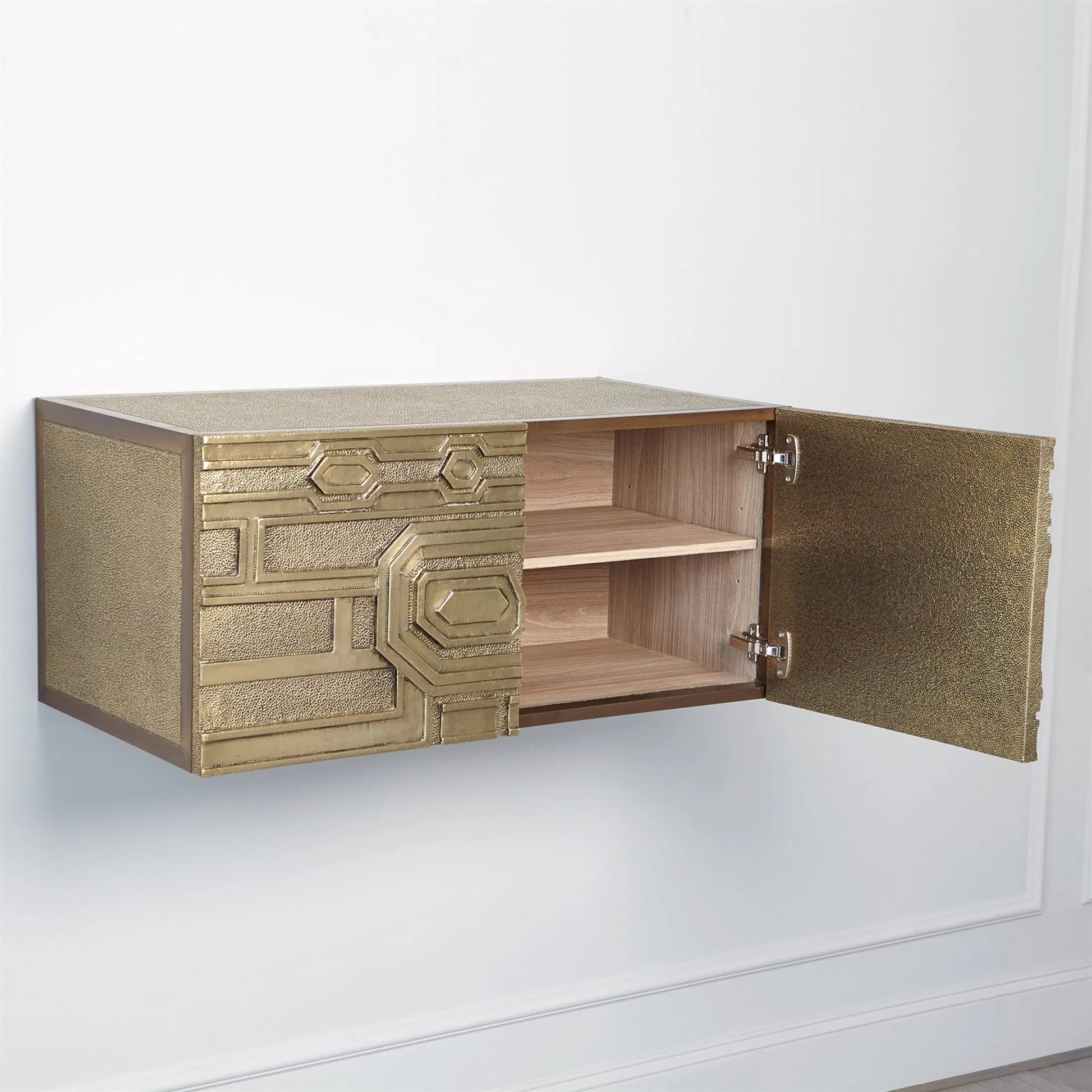 Abstract Block Cabinet-Left by Global Views in brass. Made from unique in a modern style.