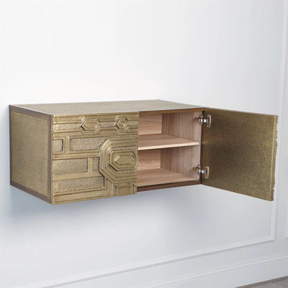 Abstract Block Cabinet-Left by Global Views in brass. Made from unique in a modern style.