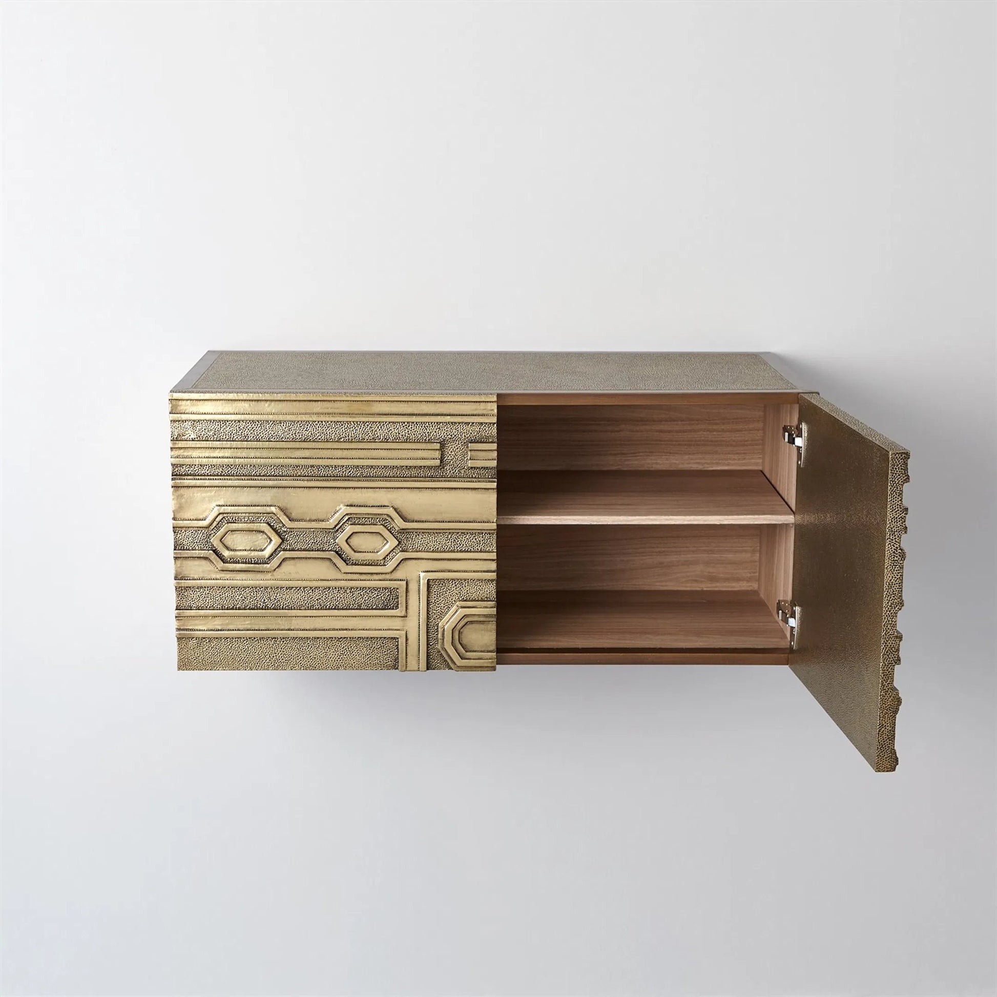 Abstract Block Cabinet-Right by Global Views in brass. Made from unique in a modern style.