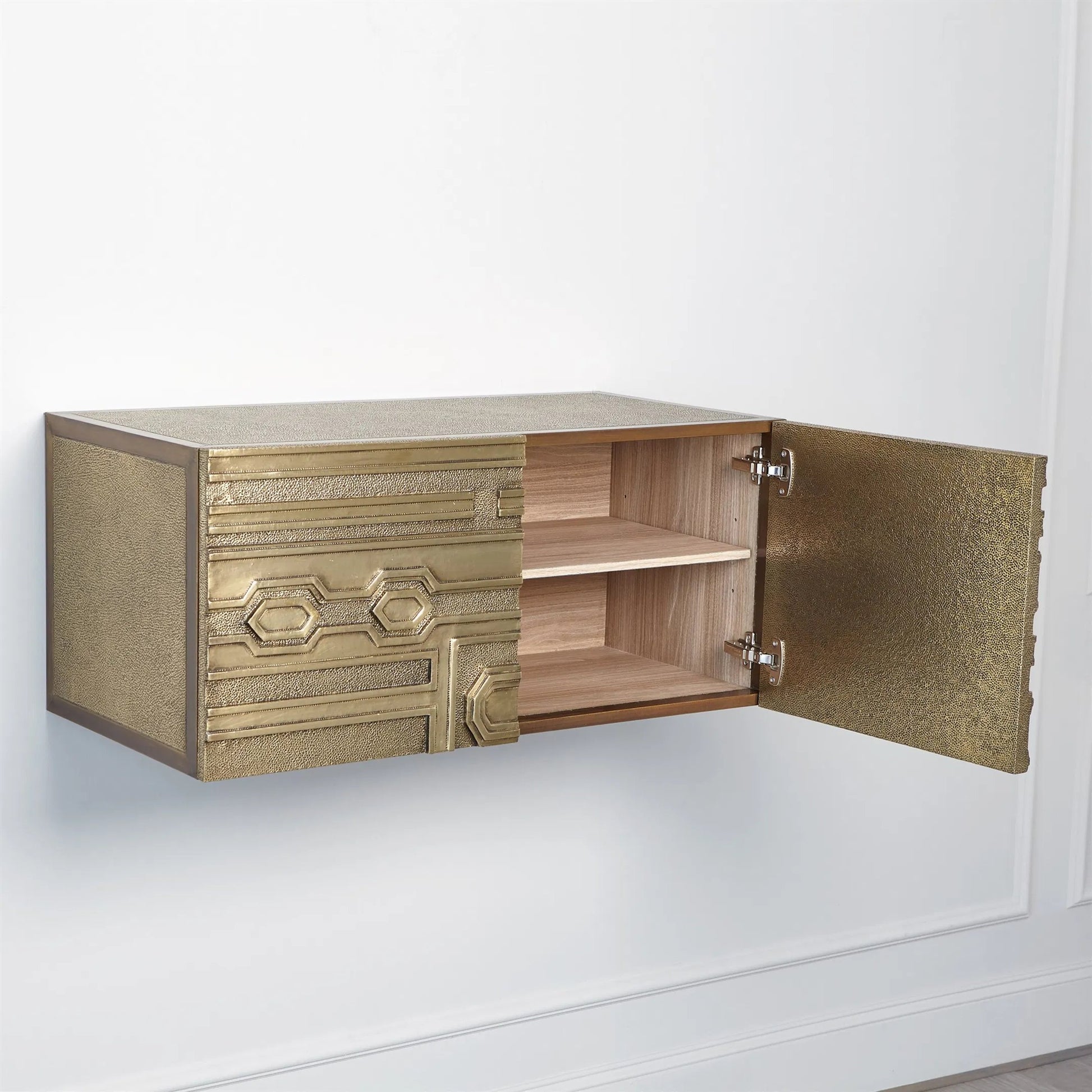 Abstract Block Cabinet-Right by Global Views in brass. Made from unique in a modern style.